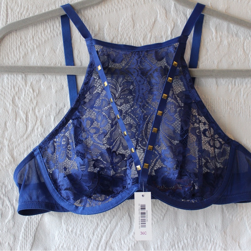 Adore Me Royal/Cobalt Blue Lace Bralette new with tags size 36C